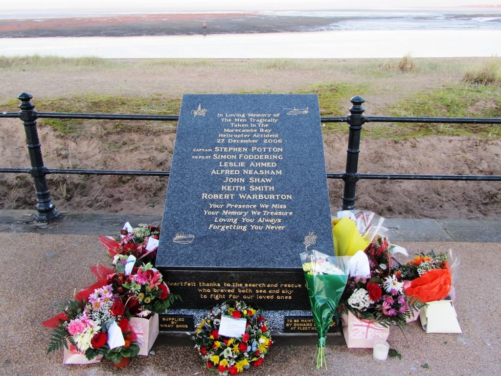 Morecambe Bay Helicopter Crash Memorial on The Esplanade, Fleetwood