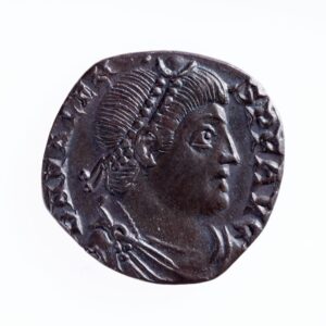 Emperor Valens, on a coin from 374-377 AD