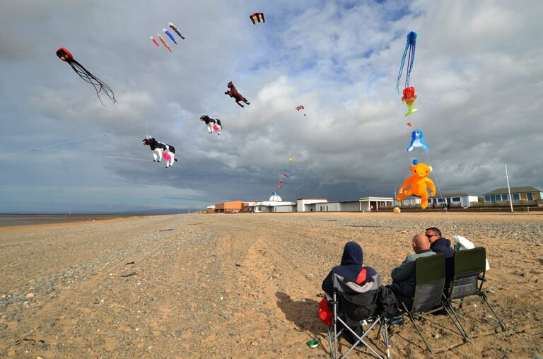 Display kites at Marine Beach Fleetwood