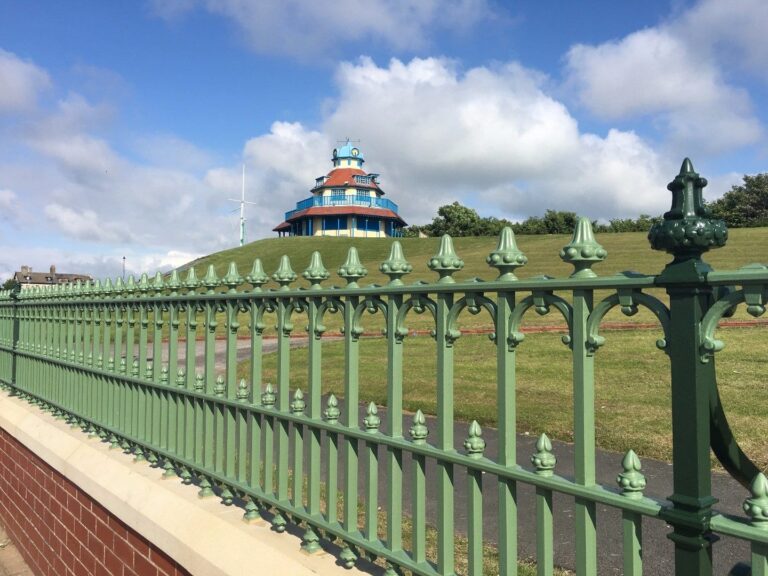 Restored railings around The Mount at Fleetwood