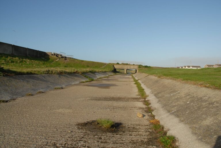 The old concrete overflow channel