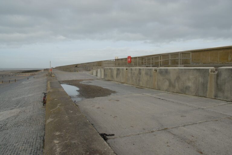 The old sea wall before rebuilding. The West Way opening.