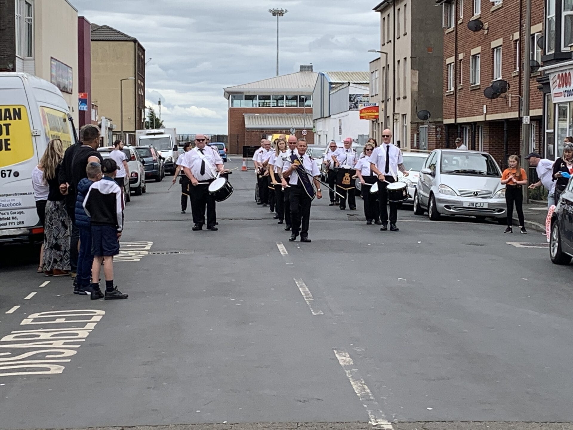 Fleetwood Old Boys Band performing at Tram Sunday 2019