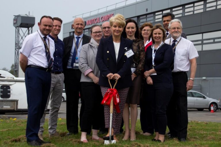 Breaking ground for the new halls of residence at Fleetwood Nautical College in 2019.