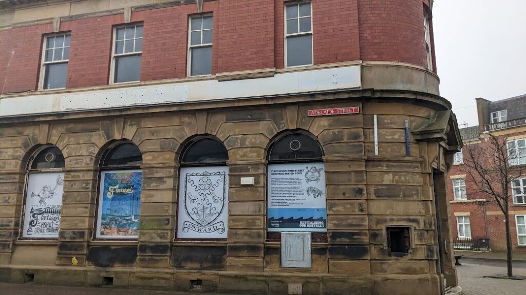 Laura Kate Draws illustrations on the former HSBC Bank at Lord Street