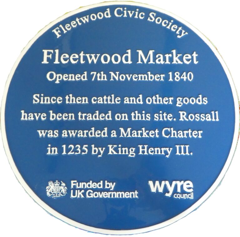 Blue Plaque for Fleetwood Market