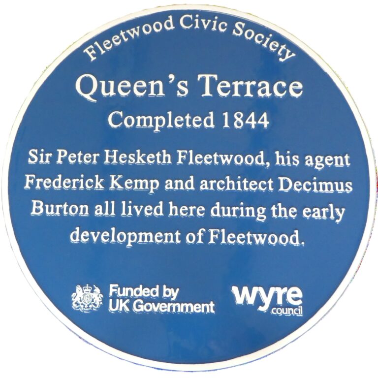 Blue Plaque for Queen's Terrace, Fleetwood